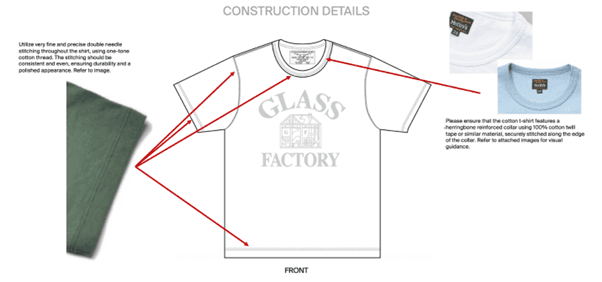 Construction references with garment details and annotations