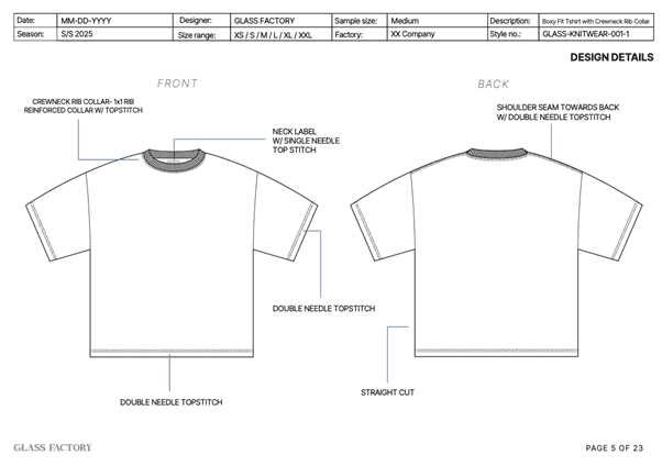 Additional stitching details and construction notes