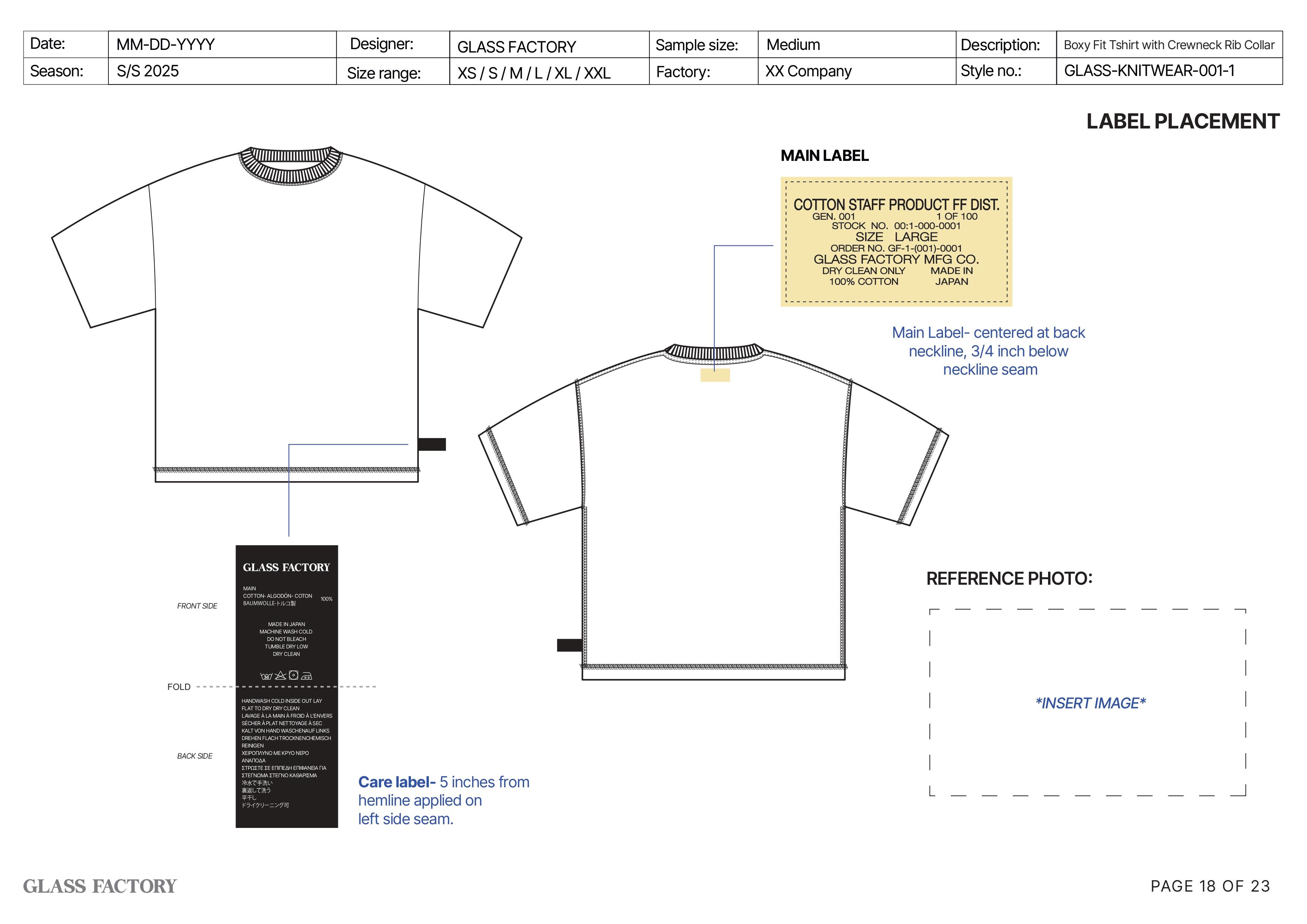 Label placement and packaging specifications page 5