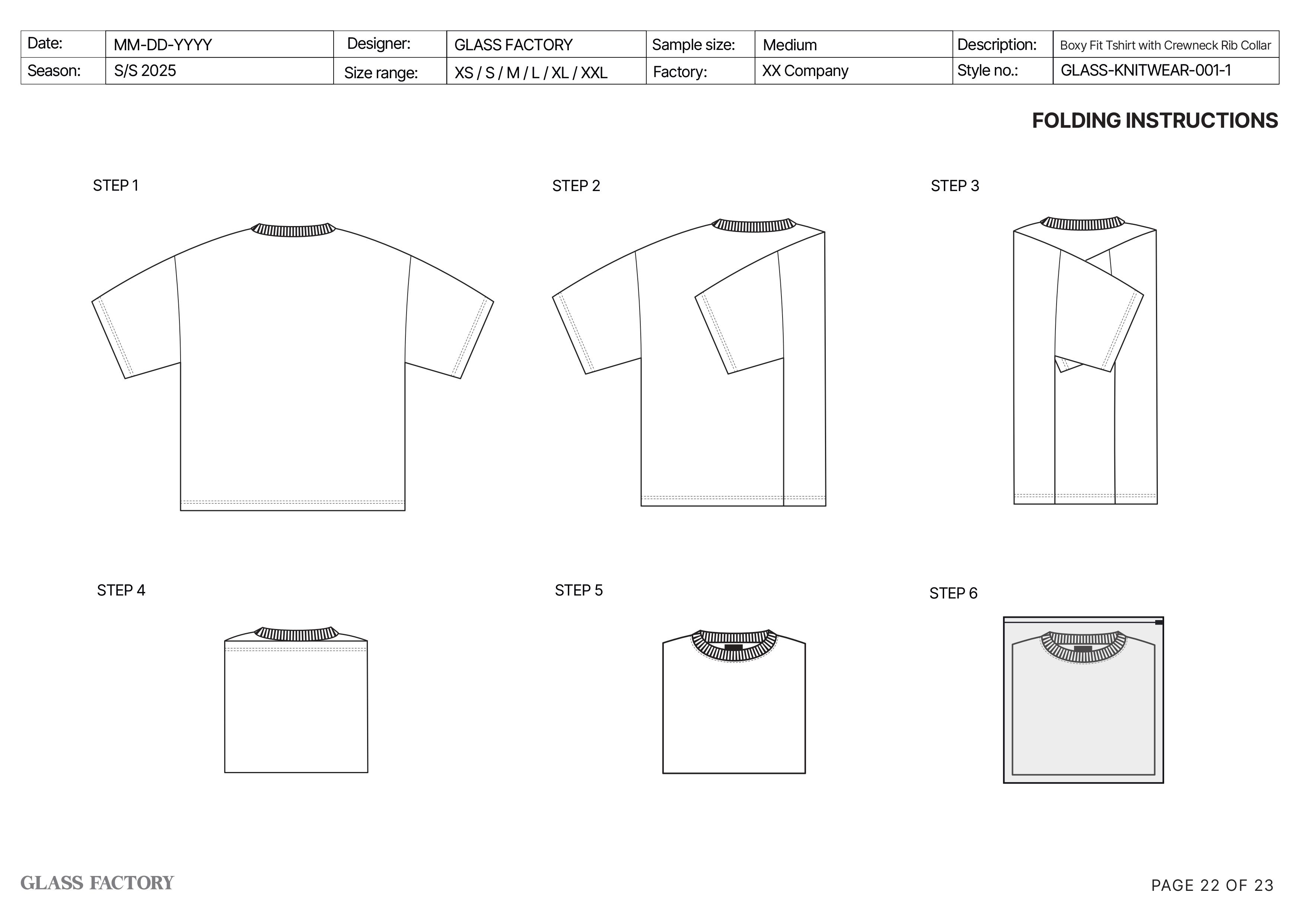 Folding instructions for packaging